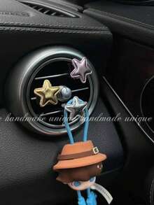 3 Piecesshiny Star Car Air Outlet Decorative Clip Does Not Contain Fragrance, Car Ventilation Grille Ornaments, Vehicle Finishing Supplies, Fashion Grille Hooks, Decorative Car Clips, Lightweight Design, Hanging Car Decoration, Travel Essential, Car Lovers' Choice.