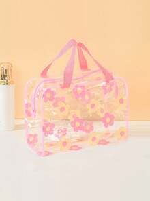 Geantă de depozitare cosmetică din PVC impermeabilă pentru femei, organizator transparent pentru machiaj, pungă de compresie pentru călătorii, geantă de baie, geantă de toaletă, geantă de spălare pentru călătorii, geantă de machiaj de mare capacitate pentru femei