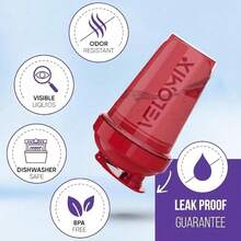 2 Pack 20oz Shaker Bottles With Stainless Steel Balls Leakproof Odor Resistant For Protein Smoothies Gym Travel Halloween Fitness Gift - Black / Red - View 2