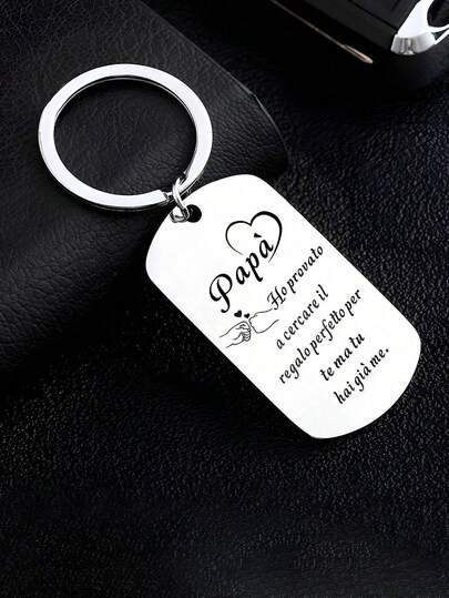 1 pieza Llavero de acero inoxidable de color con cita inspiradora árabe para hombres, regalo para amigos, compañeros de clase, colegas y familiares