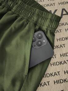 Women'S Drawstring Waist Cargo Pants, Pockets Design, Casual Outdoor Jogger Pants For Spring & Autumn Tights - Green - View 6