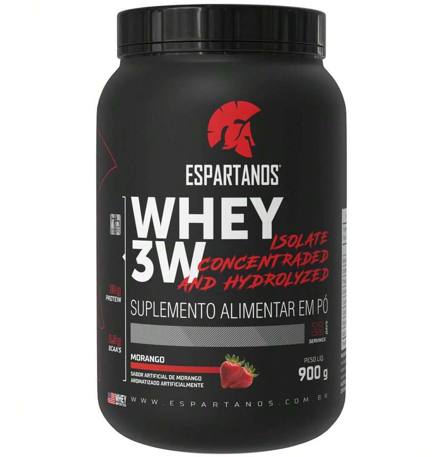 Whey Protein 3W 900G - Espartanos - Strawberry - View 1
