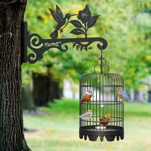 1pc 10-Inch Metal Plant Hanger - Decorative Wall Mount Rack With Bird Design, Suitable For Indoor And Outdoor Use - Hanging Bracket For Plants, Flower Baskets, Bird Feeders, Lanterns - Patio, Garden, Home Decor - Black - View 5
