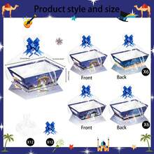 36pcs/Set Christmas Nativity Gift Box, 12pcs Boxes + 12pcs Bags + 12pcs Pull Flowers, Suitable For Christmas Gifts, Wedding Parties, Gatherings, Christmas Eve Gifts Packaging