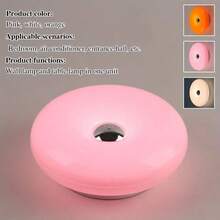 Modern Fashionable Donut-Shaped Atmosphere Lamp, Rechargeable, 3-Color Dimming, Touch Switch, Suitable For Bedroom, Study, Living Room, Office Decor Lighting