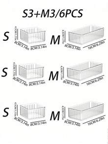 1件/5件/10件精美透明桌面化妆品收纳盒女士用于存放眼影、化妆刷、口红等化妆用品，带自由组合和分隔，适用于度假海滩、浴室收藏、卧室收藏，容量大 - 透明豎紋款 - 查看 17