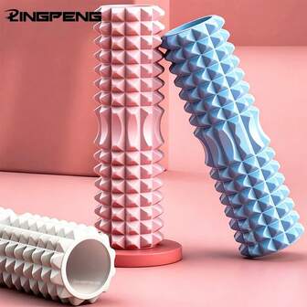 1pc High Density Foam Yoga Roller, Medium Hardness, Suitable For Stretching, Muscle Recovery And Pilates, ABS Material, Manual Home Workout