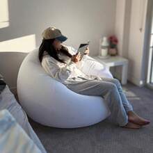 45x45x28 Inflatable Beanless Bean Bag Chair Lounge Sofa - White,23856401 - 白色 - 查看 2