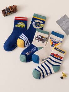 Disney 10/5 正品汽车圣诞节儿童袜子新年厚款礼品袜男童冬季袜子卡通汽车圣诞新年动画袜子男童袜子家居袜创意礼品袜儿童袜子