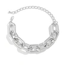 1 件欧美时尚饰品，简约十字架 CCB 塑料扣项链，女士朋克夸张几何镂空吊坠项链 - 雙色 - 查看 4