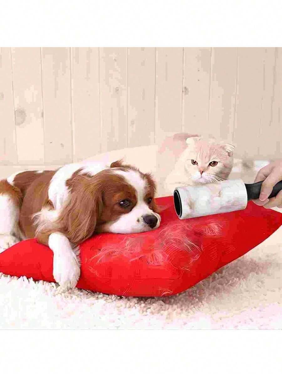 80/160 张超粘粘毛滚筒 - 宠物毛发去除器 - 套装包含 1 个手柄和 2/4 个替换装 - 彩色 - 查看 1