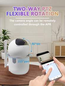 Indoor Smart Security Camera 360° Rotation Baby Pet Monitor With Two-Way Audio And SD Card Video Storage