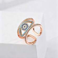 1pc Oversized Demon Eye Zirconia Ring For Women, Jewelry For Date, Party, Holiday, Gift