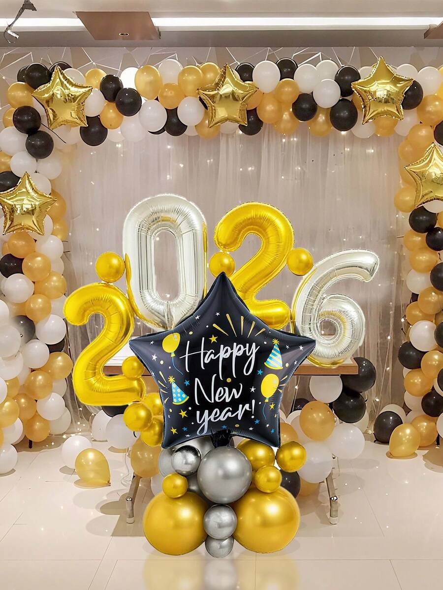 35 件 2026 新年套装,包含 18 英寸五角星新年帽、2026 数字,适用于圣诞节、新年和主题派对装饰、2026 新年派对、除夕装饰、生日、毕业典礼、拍照道具、节日装饰 - 彩色 - 查看 1