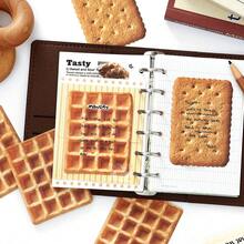 30pcs/Pack Cute Dessert & Cookie Shaped Memo Stickers, Scrapbooking Supplies, School Stationery, Waffle, Cookies Design, Diary, DIY Background, Removable & Reusable Student Notes