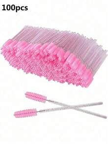 100/50/20 piezas Cepillo desechable para extensiones de pestañas, Cepillo cosmético, Aplicador de rímel, Rizador de pestañas, Cepillo para pestañas postizas, Herramienta de maquillaje para cejas - Multicolor - Ver 7