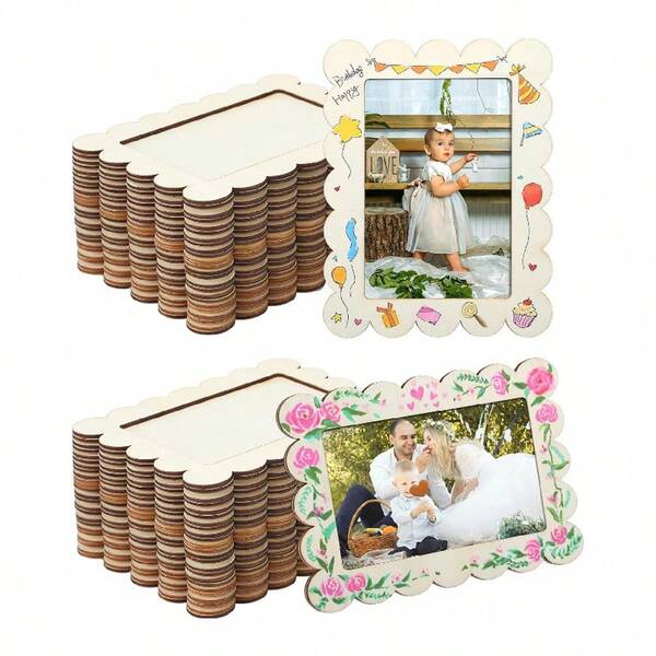 4 X 6 Unfinished Wooden Photo Frame, Suitable For DIY Projects, Crafts, Vertical Wooden Frame For DIY Painting, Suitable For Wooden Crafts, Painting, Art Projects, Wooden Decorations, Suitable For All Holiday Gifts