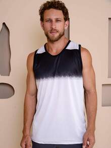 Men's Sublimated Grade Breathable Tank Top For Workout Gym Simple Summer Regular Fit No Halloween - 白色 - 查看 1