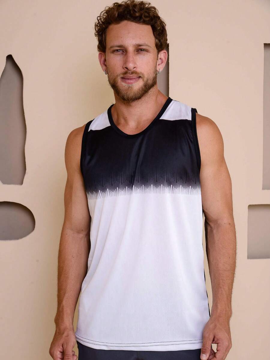 Men's Sublimated Grade Breathable Tank Top For Workout Gym Simple Summer Regular Fit No Halloween - 白色 - 查看 1