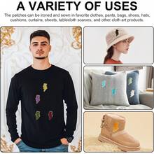 12 PCS Chenille Patches Bolt Iron On Patches Embroidery Patch Hats Jackets Backpacks Socks Clothing - Chenille - View 4