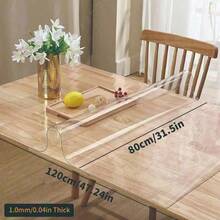 1pc High Quality 1mm Thick Transparent PVC Tablecloth - Scratch-Resistant, Heat-Resistant, Easy To Clean, Suitable For Home, Hotel, Restaurant And Cafe Tables, Minimalist And Fashionable Design - White - View 25