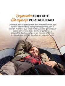 Nature Throne Almohada Inflable Ultraligera para Camping, Mochilero, Viaje, Excursionismo - Funda de Espuma Lavable, Correa de Sujeción y Soporte Ergonómico - Compacta y Portátil - 1 - Ver 4