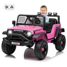 Huisuilinss Ride On Truck,12V Kids Electric Car,Ride On Car With Remote Control,Music Player,LED Lights,Ride On Toy For Boys & Girls - Pink - View 10