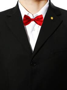 1 pezzo Papillon blu tinta unita in poliestere da uomo, versatile per uso quotidiano e per matrimoni/feste