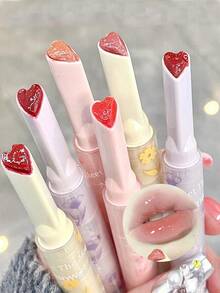 3PCS  Heart-Shaped Moisturizing & Glossy Jelly Lipstick Pen Set Y2K High Pigment  Lip Combo Hydrating Reduce Lip Fine Lines Lip Makeup Mother'S Day Graduation Birthday Holiday Winter Y2K Fancy Fashion Makeup Cosmetic Party Beach Travel Camping Outdoors School Campus Trip Festivals Decor Gift Present Rose Girl Cosplay Best Color Charm Vibe - 彩色 - 查看 1