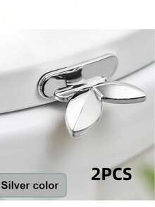 2pcs Plastic Non-Dirty Hand Toilet Opener, Practical Toilet Seat Lifter, Avoid Touching Toilet Lid, Household Drawer Handle, Toilet Accessories, Home Essential - Multicolor - View 2