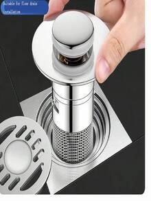 1 pieza Colador de drenaje universal de acero inoxidable, filtro de rejilla plateado práctico con diseño antiatascamiento, accesorio de drenaje multiescenario para baño, cocina, lavandería y artículos de plomería esenciales para el hogar en todas las estaciones