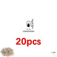 20 件 6 种尺寸塑料工艺眼珠，卡通安全眼珠（带垫圈），黑色椭圆形娃娃眼珠，可爱动物工艺品假眼珠，钩针编织娃娃制作 - 黑與白 - 查看 17