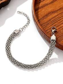 سوار معلق من الفولاذ المقاوم للصدأ أنيق وغير باهت، مثالي للذكرى السنوية وعيد الحب والارتداء اليومي الأنيق