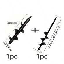 1/2Pcs Quick-Plant Heavy-Duty Auger Drill Bit, Spiral Hole Drill And Bulb Planter Tool For Garden,Metal Garden Tool - Ideal For Bedding Plants And Umbrella Holes,Single Item Packaging, 3/8" Hex Round Shank, Manual Power Supply - Multicolor - View 4