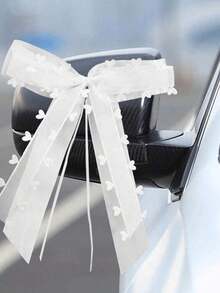 10/1件蕾丝蝴蝶结婚礼车椅派对装饰DIY，适用于蛋糕、糖果和礼品包装 - 彩色 - 查看 5