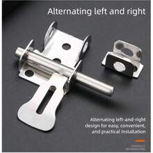 Schwere Edelstahl-Verriegelung für Innen- und Außentüren, Sicherheitsaufwertung mit Verschlussfunktion, Diebstahlprävention, Heimschutz, inklusive aller benötigten Montageschrauben