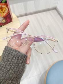 1 gọng kính mắt mèo kim loại kiểu cổ điển dành cho nữ, thích hợp làm phụ kiện du lịch và trang phục hàng ngày. - Nhiều màu - Xem 14
