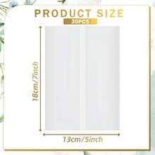 30 st förvikta vellumkuvert (passar 13x18 cm inbjudningar), klistermärken i bronsfärgad eukalyptuslax, chiffongband och torkad baby's breath, förpackningsset för bröllopsinbjudningar (bulk), genomskinlig pappersförpackning, elegant gör-det-själv-lösning för bröllop, brud- och födelsedagsinbjudningar - Multifärgad - Visa 9