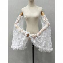 1 Pair New Bride'S Wedding Dress With Lace Covered Arm Sleeves Lantern Sleeves Women'S Dress Accessories - 白色 - 查看 9
