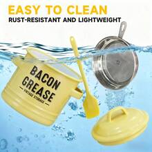 An Oil Can With Lid And Strainer, Enamel Grease Container, Vintage Large Capacity Oil Storage Can, Country Kitchen Decoration, Home Decoration Cooking Oil Can, Suitable Gift For Family And Friends - 粉色-帶濾網套裝 - 查看 4