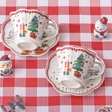 MBB Christmas Teacup And Saucer Set Ceramic Espresso Coffee Mug With Saucer Festive Serveware Holiday Gift Christmas Cup Charming Holiday Design Versatile Drinkware Elegant Holiday Theme Prints Finish U-Shape Memorable Holiday Gift Dishwasher And Microwave , 3 Oz Or 6 Oz Porcelain Cup For Tea, Coffee, Espresso - Christmas Tree, Holly & Red Berries Holiday Accents - Holiday Collection Design For Gifting - Multicolor - View 9