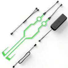 1 Set de Luces para Casco de Motocicleta, Luces de Freno Libres para Casco, Pegatinas de Rayas Iluminadas, Tira de Luz EL para Cascos de Motocicleta