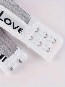 3 piezas Sujetador con relleno ligero con estampado de letras, Sujetador con aros para mujer - Multicolor - Ver 3