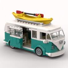 311pcs Small Brick Bus Model, Building Block Assembly For Vehicle Enthusiasts - Green and White - View 3