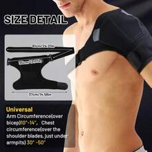 Correa ajustable de soporte para el hombro con estabilización del manguito rotador, compresión de alta resistencia para atletas y uso diario para soporte de hombro y espalda - Negro - Ver 7