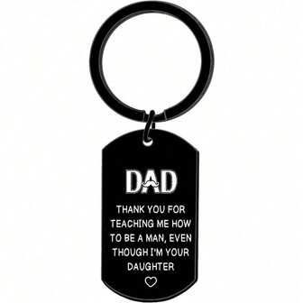 1pc Dad Gift Dad Keychain Present From Daughter Fathers Day Jewelry Gifts Birthday Gifts For Father Daddy Papa Dad Thank You For Teaching Me How To Be A Man Keyring(Thank You For) Bag Charms Car Accessories Teacher Friend Sister Gift Ideas