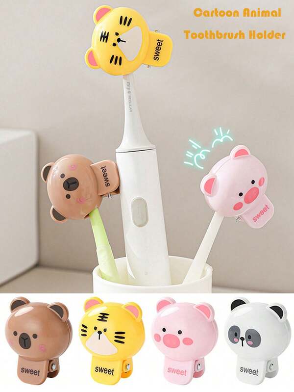 Soporte para cepillo de dientes con diseño de animal de dibujos animados lindo, estuche portátil a prueba de polvo para cepillo de dientes de viaje, protector de cabezal de cepillo de dientes, caja portátil transpirable para cepillo de dientes para el hogar y viajes, patrón de animal lindo, adecuado para viajes, vacaciones y uso diario