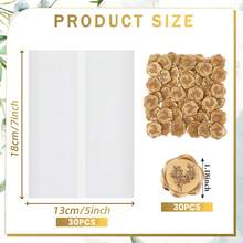 30 st förvikta vellumkuvert (passar 13x18 cm inbjudningar), klistermärken i bronsfärgad eukalyptuslax, chiffongband och torkad baby's breath, förpackningsset för bröllopsinbjudningar (bulk), genomskinlig pappersförpackning, elegant gör-det-själv-lösning för bröllop, brud- och födelsedagsinbjudningar - Multifärgad - Visa 10