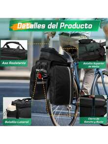 RAINSMORE 22L Alforjas para Bicicleta Impermeable,Multifuncional Bolsa de Asiento Trasero de Bicicleta,Maletero Trasero,Portabicicleta trasero con cubierta de lluvia,borde reflectante y Gran capacidad - 1 - Ver 6