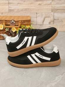 女士户外休闲运动鞋经典款超细纤维皮革复古运动鞋2025新款交叉系带运动鞋简约时尚舒适户外学生网球跑步鞋 - 米色 - 查看 4